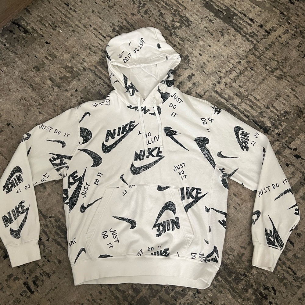 Nike logo white hoodie